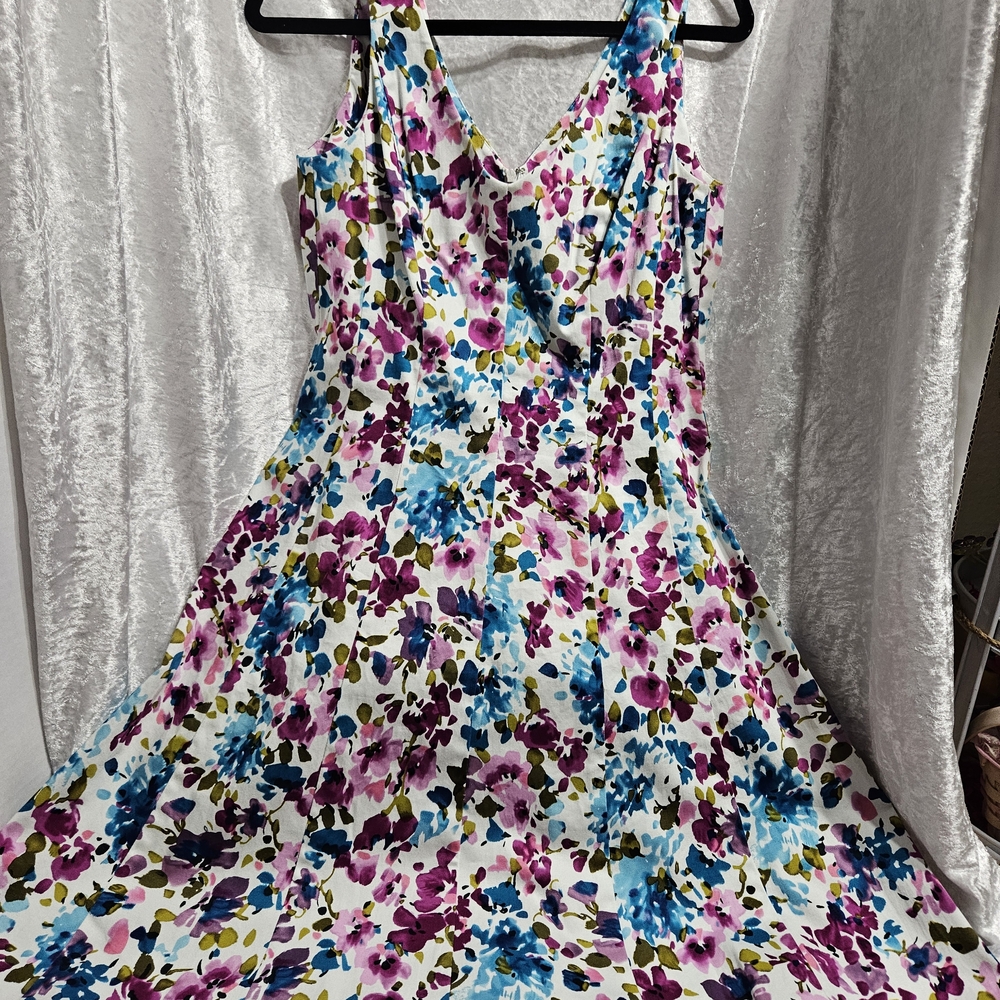 Chaps Floral Maxi Dress in Pink, Blue & Green